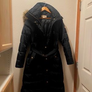 Michael Kors Down Puffer - Full Length - Faux Fur Hood - Black Medium